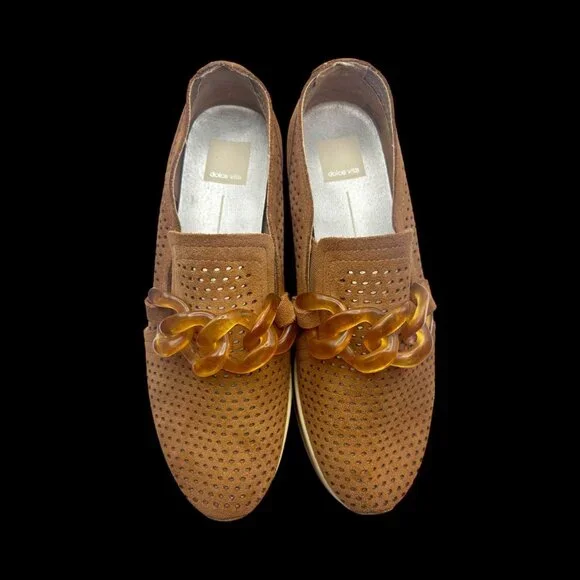 Dolce Vita Jhenee Platform Sneaker 8.5 Pecan Brown Suede - Picture 4 of 6